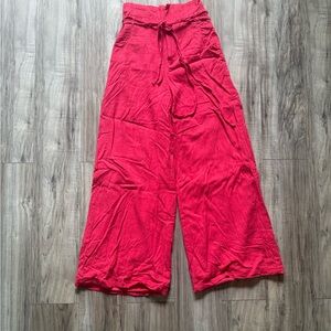 Lulu’s Pink Wide-Leg Linen Pants